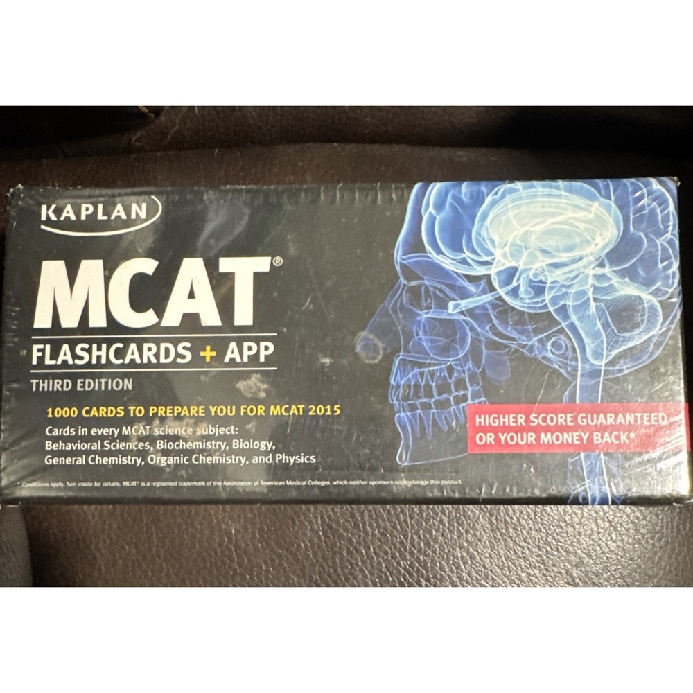 Kaplan MCAT Flashcards + App. Third‎ Edition. New Sealed